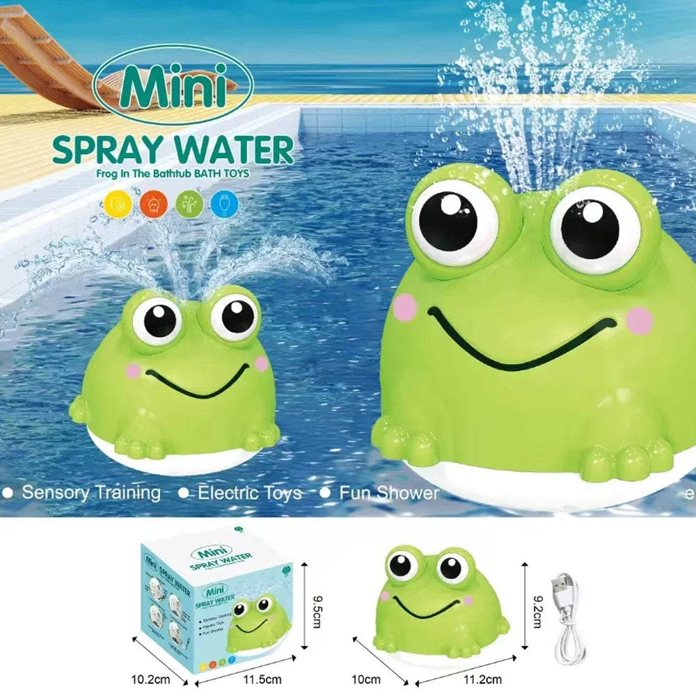 Jouet de bain grenouille LED avec jet d'eau