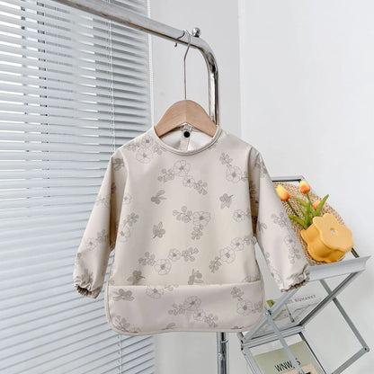 Tablier d'allaitement et d'art pour bébé à manches longues, doux et imperméable, collection 2025