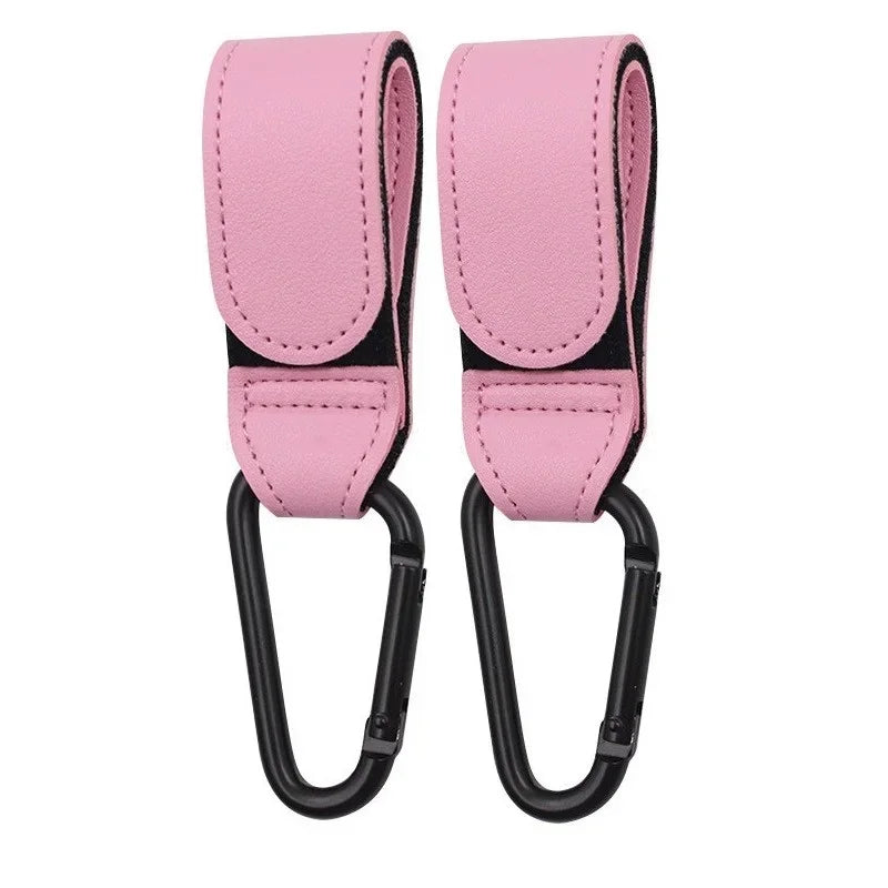 1 à 2 crochets de poussette rotatifs en cuir PU – Organisateur de haute qualité