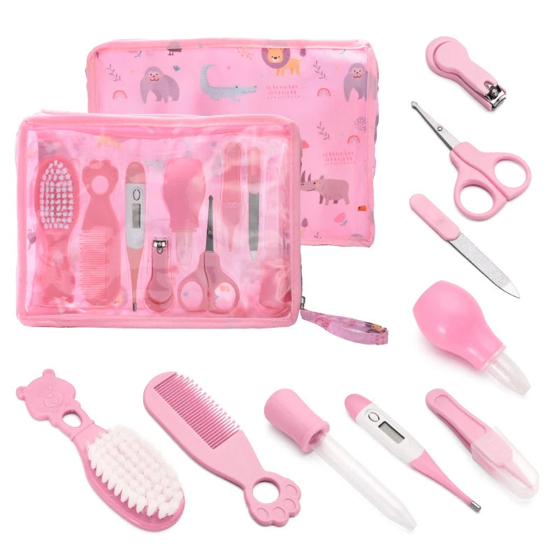 Trousse de soins pour bébé – Coupe-ongles, peigne, brosse, ciseaux, thermomètre