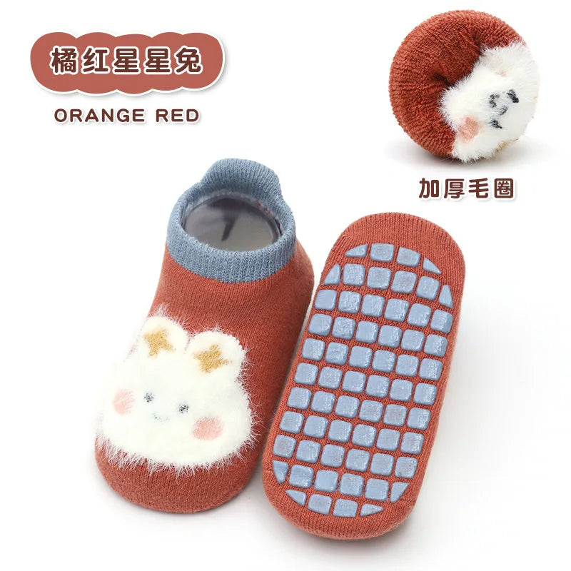 Chaussettes bébé antidérapantes mignonnes – Imprimé animal d'été