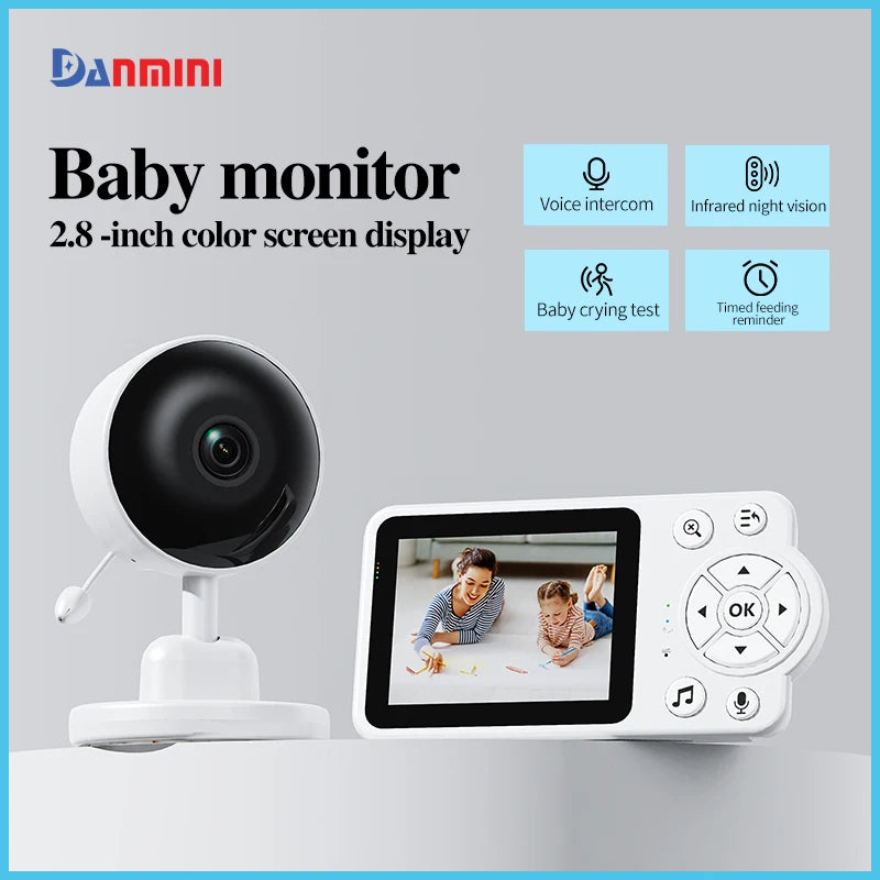 Babyphone sans fil Danmini 2,4 GHz – Vision nocturne et capteur de température