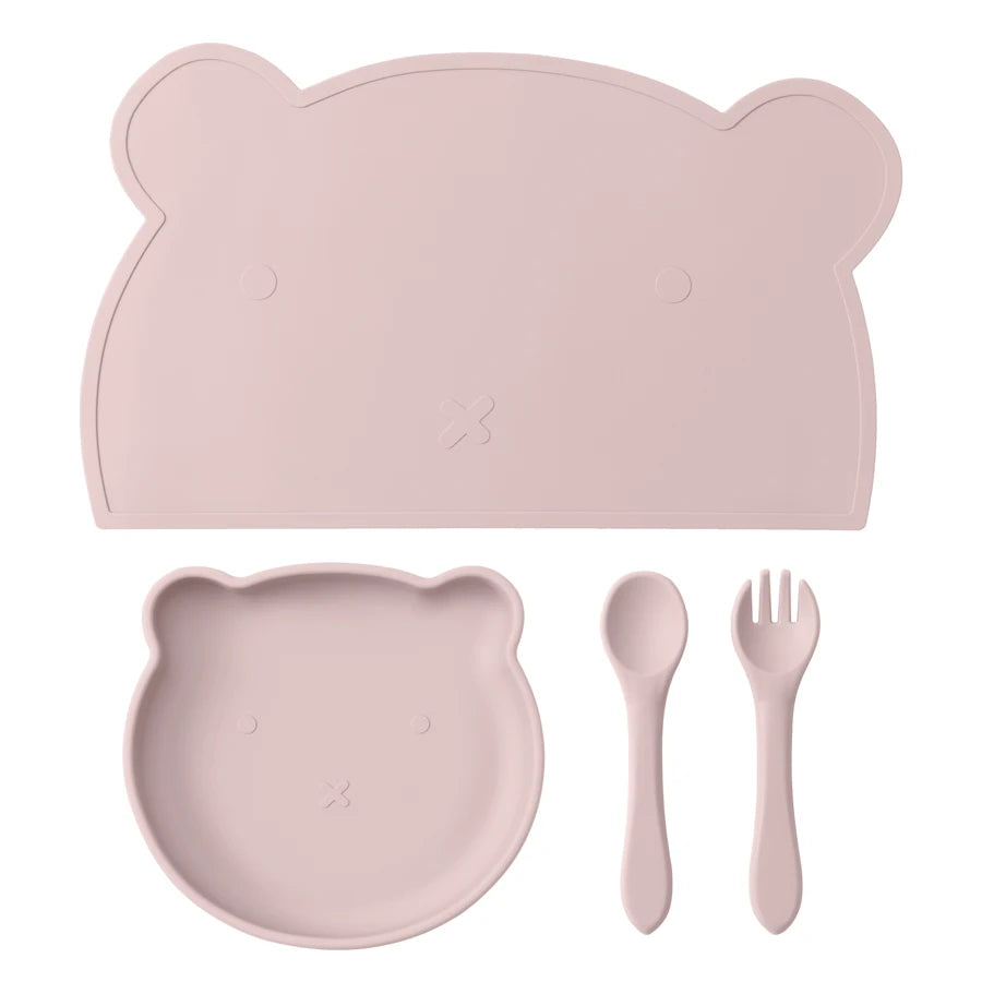 Baby Tableware Set – BPA-Free Silicone Plate, Utensils & Mat