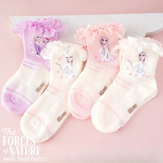 Chaussettes fines en dentelle inspirées d'Elsa
