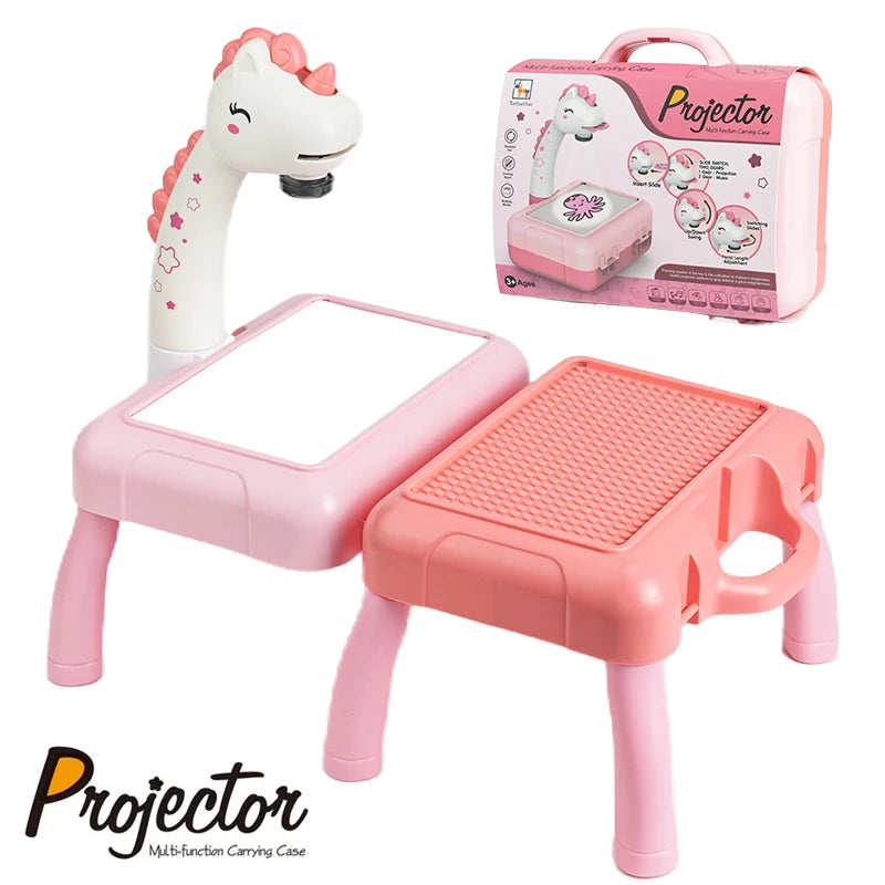 Projecteur de dessin pour enfants – Mini tableau éducatif d'écriture et de dessin pour les 3 ans et plus