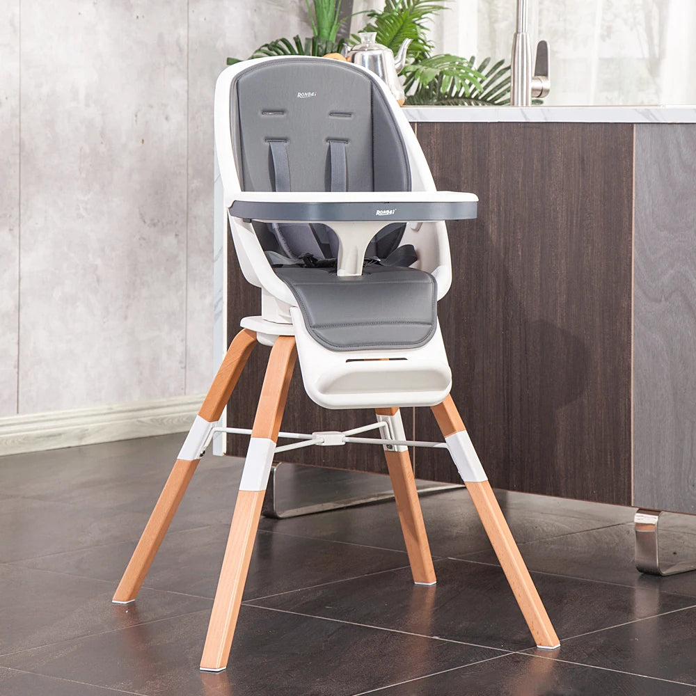 Wooden Baby Highchair – Safe, Rotatable & Detachable Design
