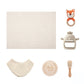 Coffret cadeau bain bébé et anneau de dentition – Jouets en silicone, hochet et cartes étapes