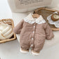 Grenouillère à col en dentelle douce – Tenue d'hiver chaude pour bébé