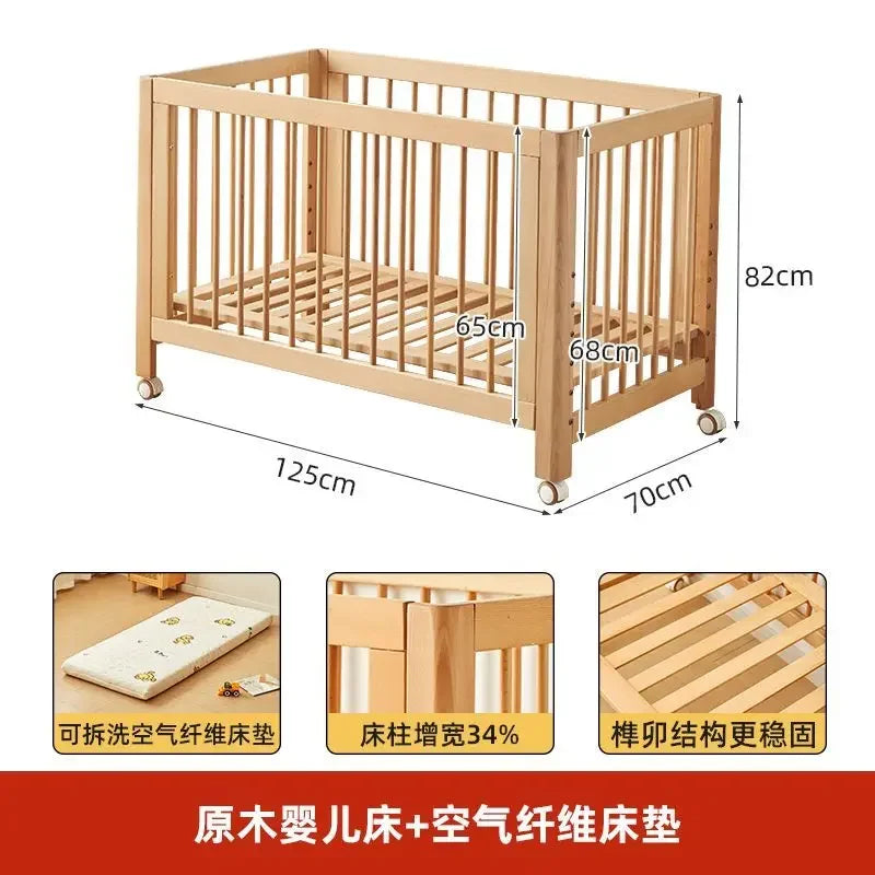 Convertible Baby Bassinet – Guardrail & Rolling Design