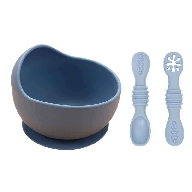 Toddler Self-Feeding Set – Silicone Bowls with Utensils