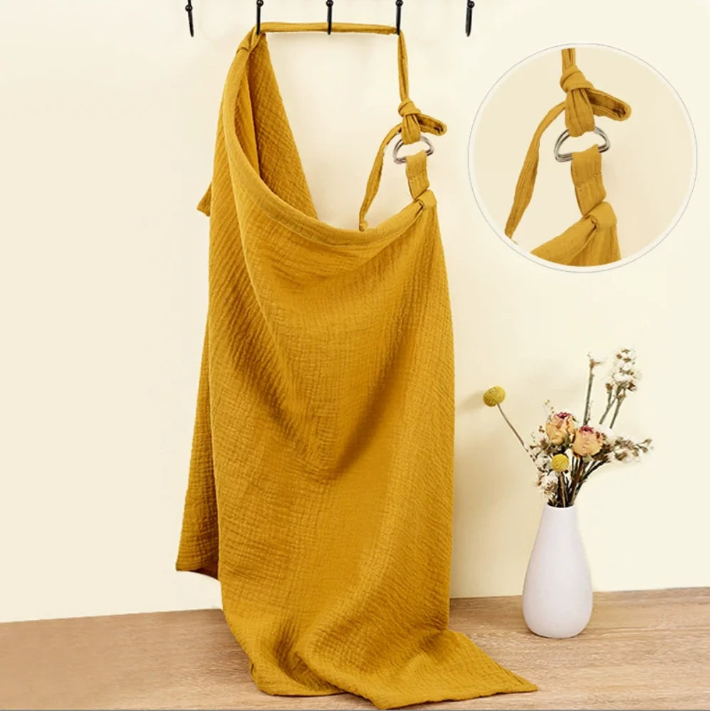 Breathable Muslin Nursing Apron – Cotton Baby Feeding Cover