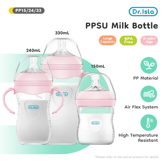 150/240/330ml Baby PP Feeding Bottle – With Handle, Durable Newborn Milk Bottle