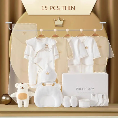 15/17/18/20-Piece Newborn Baby Set – 100% Cotton Unisex Clothing (0–6M)