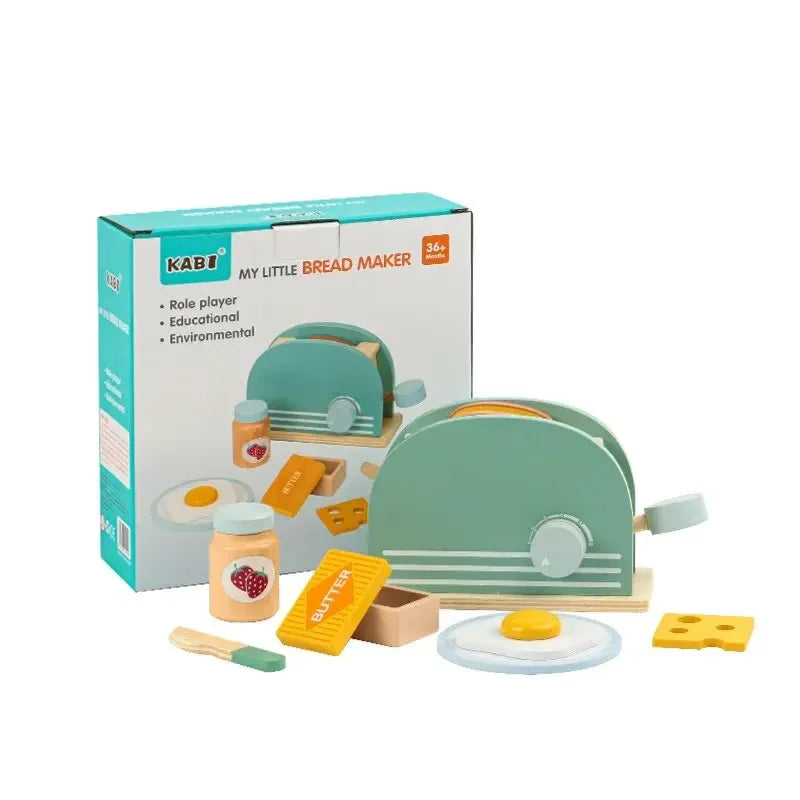 Grille-pain en bois – Jeu de petit-déjeuner factice pour enfants