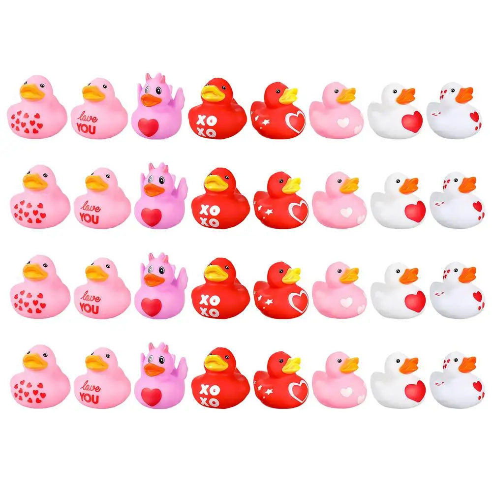 24 canards en caoutchouc créatifs – Décorations pour le bain et le tableau de bord de la voiture pour enfants
