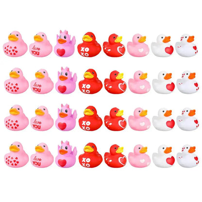24 canards en caoutchouc créatifs – Décorations pour le bain et le tableau de bord de la voiture pour enfants