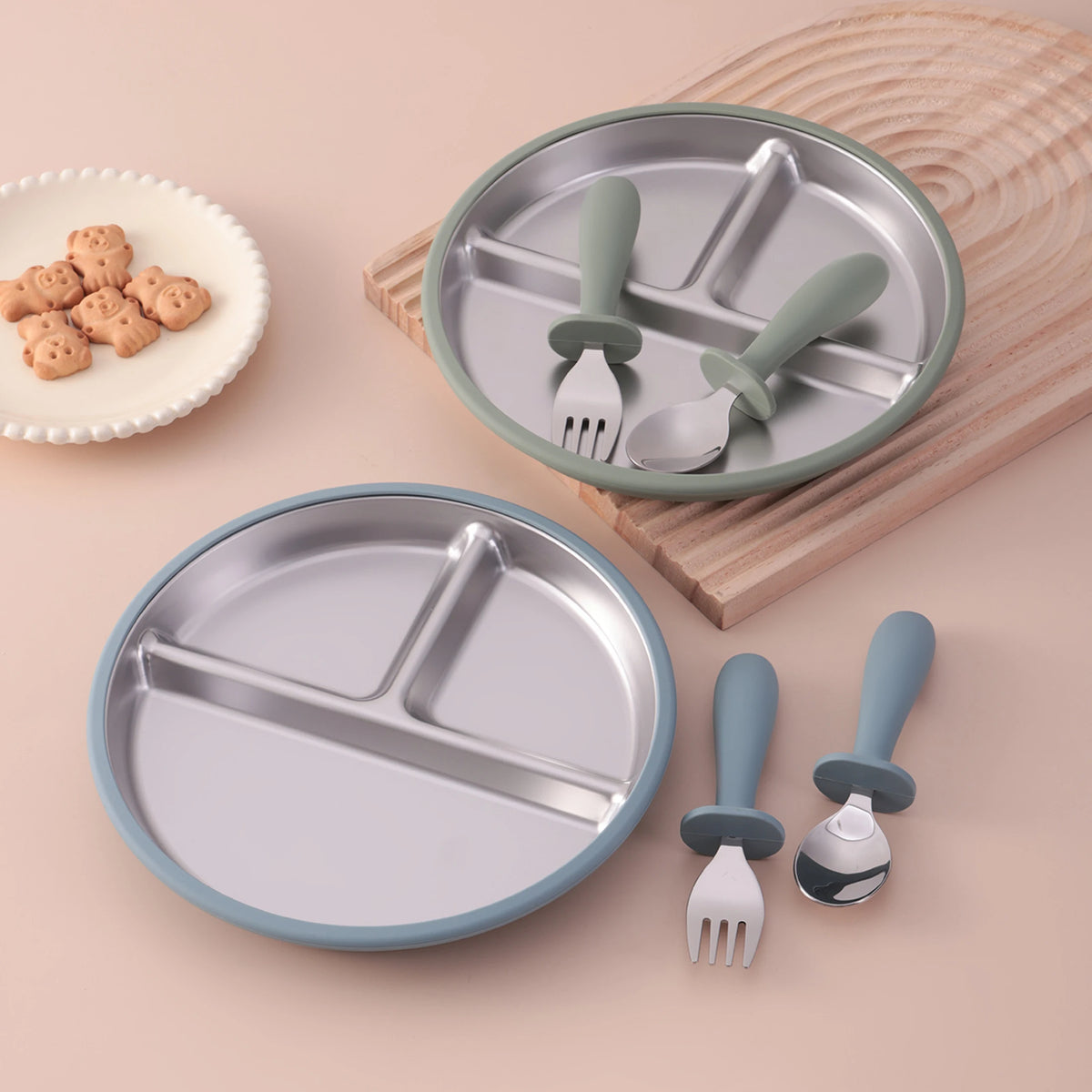 Kids Feeding Essentials – 3PCS Bowl, Spoon & Fork Set