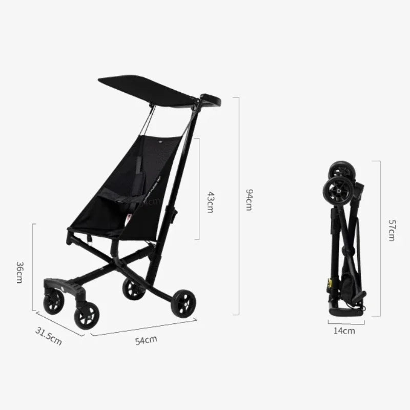 Portable Foldable Baby Stroller – Lightweight 4-Wheel Travel Pram