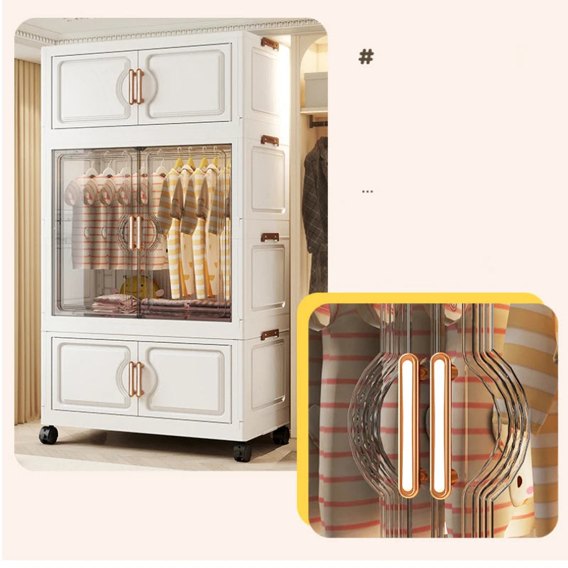 Foldable Kids Wardrobe – Large Capacity Storage Cabinet