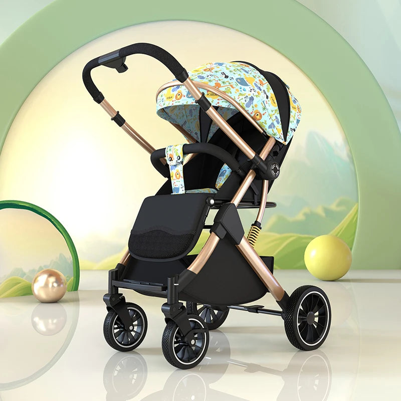 High Landscape Shock-Absorbing Baby Stroller – Foldable Travel Pram