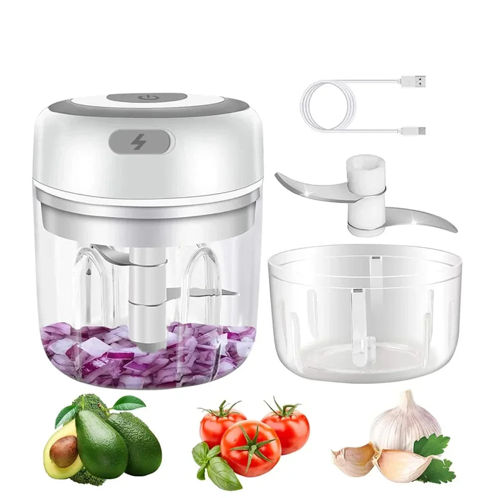 Portable Electric Baby Food Chopper – Wireless USB Mixer for Veggies & Ginger