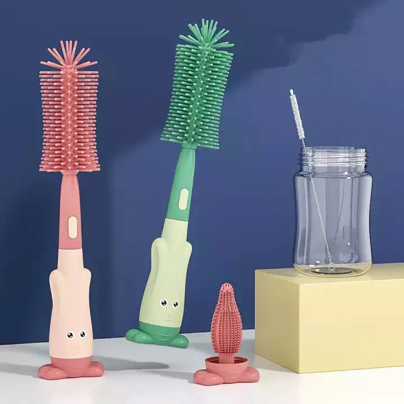Ensemble de goupillons en silicone pour biberons | Nettoyeurs à tête souple pour tasses et tétines