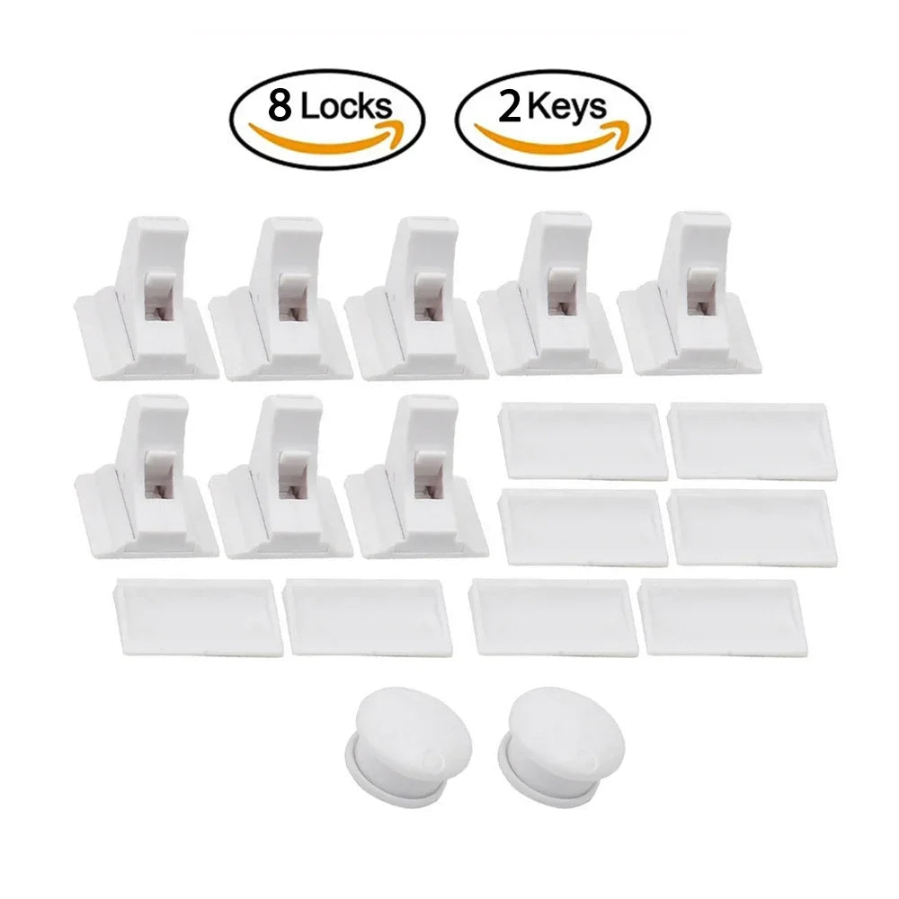 No-Screw Baby Safety Cabinet Locks for Kitchen