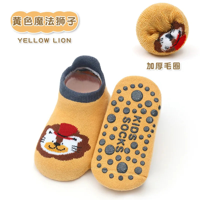 Chaussettes bébé antidérapantes mignonnes – Imprimé animal d'été