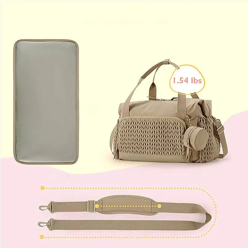 Grand sac à langer fourre-tout pour maman – Avec étui à tétine et accessoires de voyage