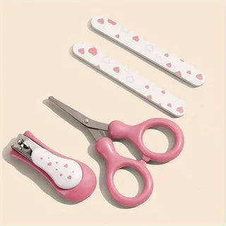 Ensemble de soins pour bébé 4 pièces : coupe-ongles avec capuchon, limes à ongles, ciseaux