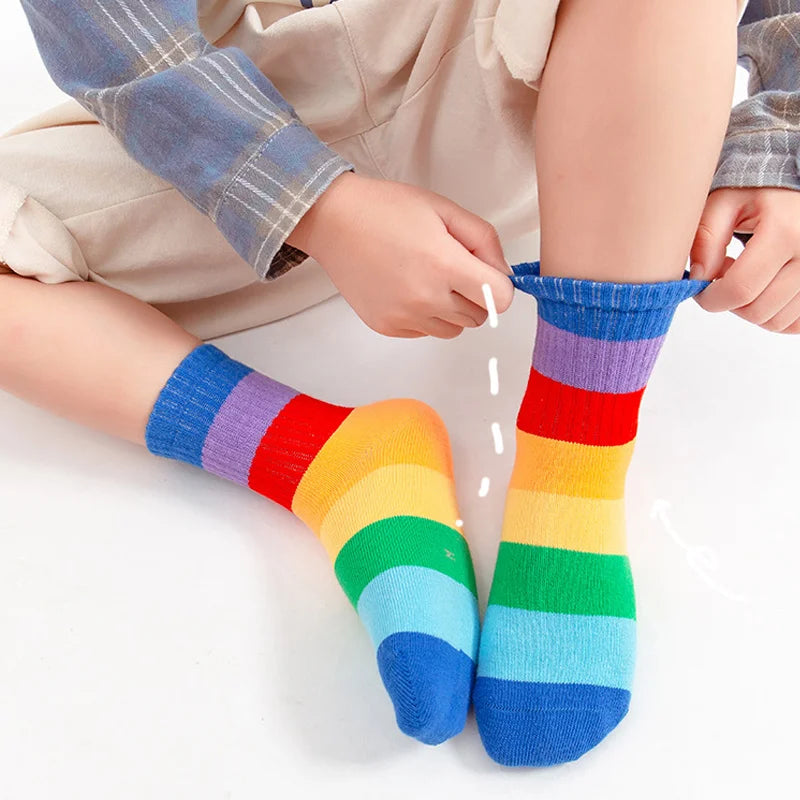 Chaussettes rayées colorées pour enfants