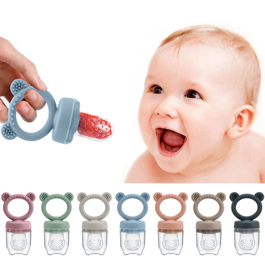 Bidon d'alimentation pour nouveau-né – Anneau de dentition en silicone pour fruits et légumes