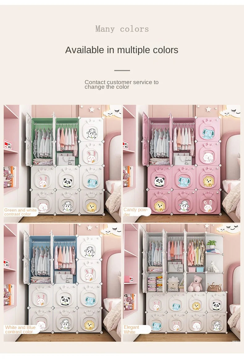 Armoire moderne pour enfants – Placard et rangement pliables en plastique