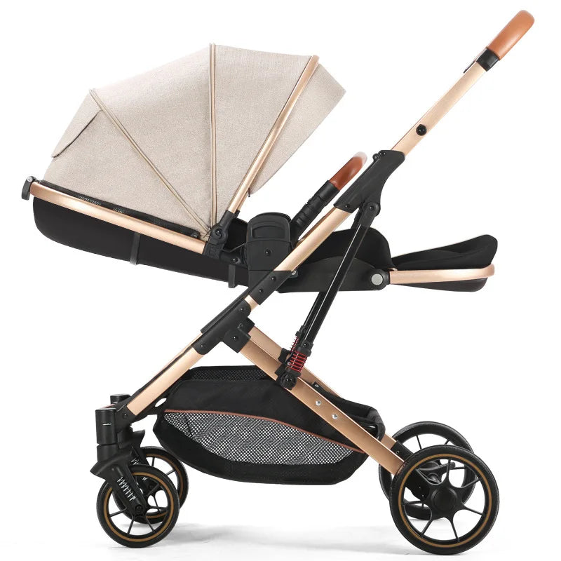 2025 High-View Baby Stroller – Lightweight, Foldable, Sit & Lie Newborn Pram