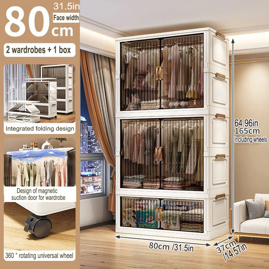Home Storage Cabinet – Foldable Wardrobe Organizer
