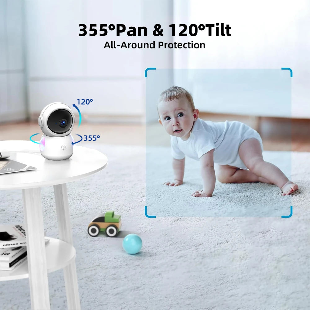 Babyphone WiFi 3MP – Détection des pleurs, suivi des mouvements et veilleuse