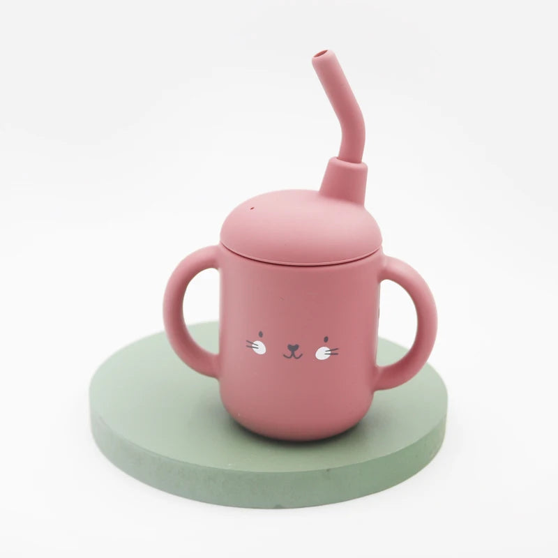 120ml Cartoon Baby Silicone Sippy Cup – BPA-Free, Leakproof Trainer Cup