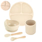 Baby Suction Plate Set – 5P Silicone Bowl, Cup & Utensil