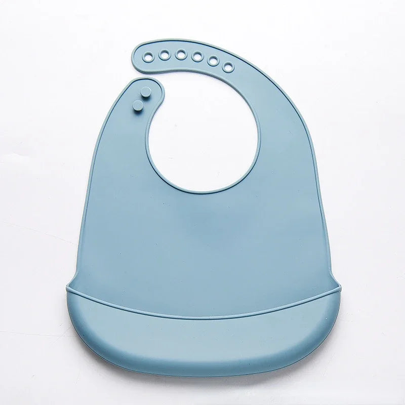 Bavoir bébé ajustable en silicone souple imperméable (sans BPA)