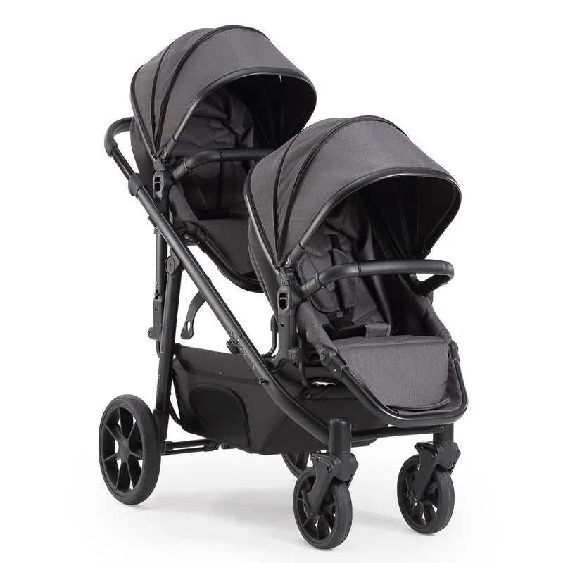 Luxury Twin Baby Stroller – High-Quality Double Poussette with 1-Year Warranty