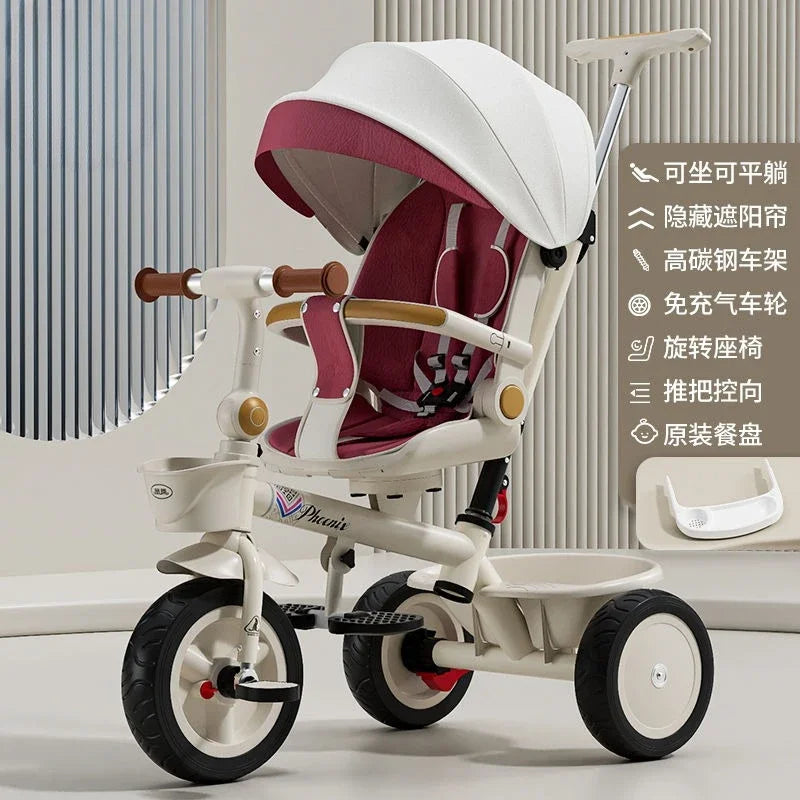 Premium Baby Tricycle (1–6 Years) – Parent Push, Adjustable Seat & Canopy