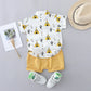 2-Piece Kids Summer Outfit – Cotton Triangle Print Shirt & Shorts Set