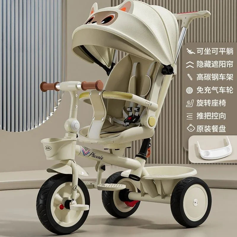 Premium Baby Tricycle (1–6 Years) – Parent Push, Adjustable Seat & Canopy