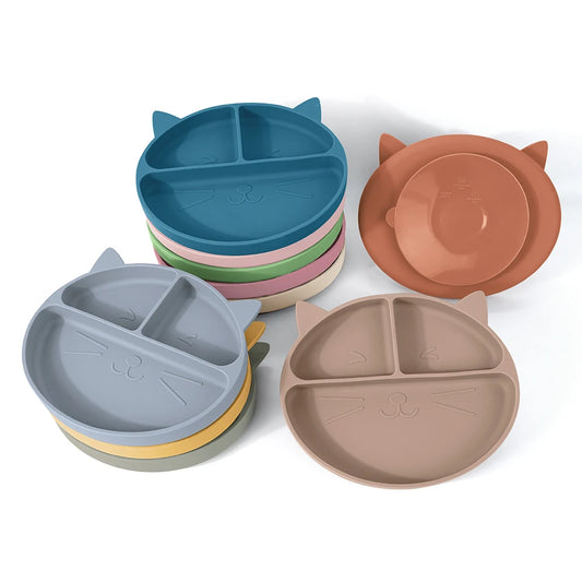 Toddler Feeding Set – Non-Slip Silicone Cartoon Plate & Bowl