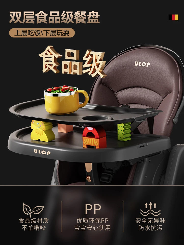 High-End Foldable Baby Highchair – Adjustable, Safe & Stable Dining Seat