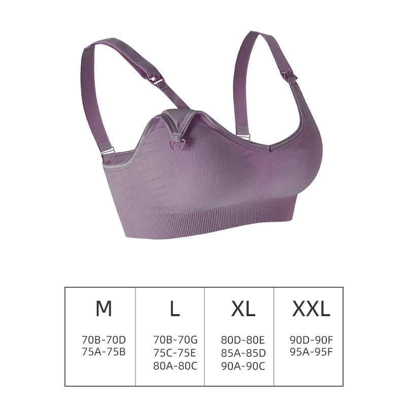 Soutien-gorge d'allaitement sans armatures – Ouverture sur le devant, sans coutures, effet push-up