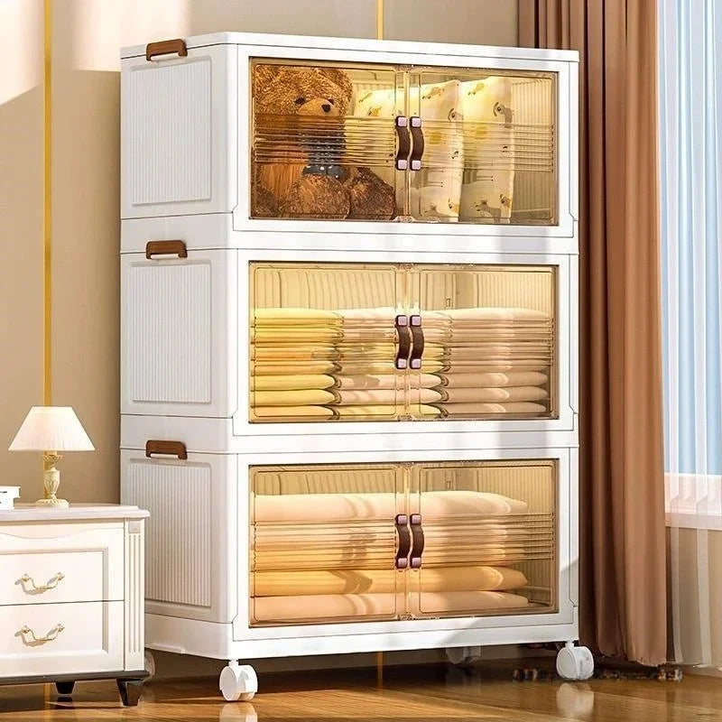 Organisateur de garde-robe pour bébé – Bacs à vêtements pliables et transparents