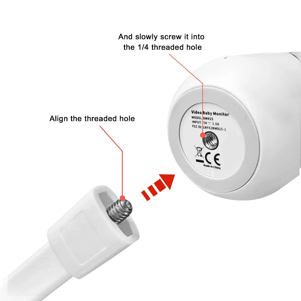 Support de berceau flexible Baby Cam, sans perçage