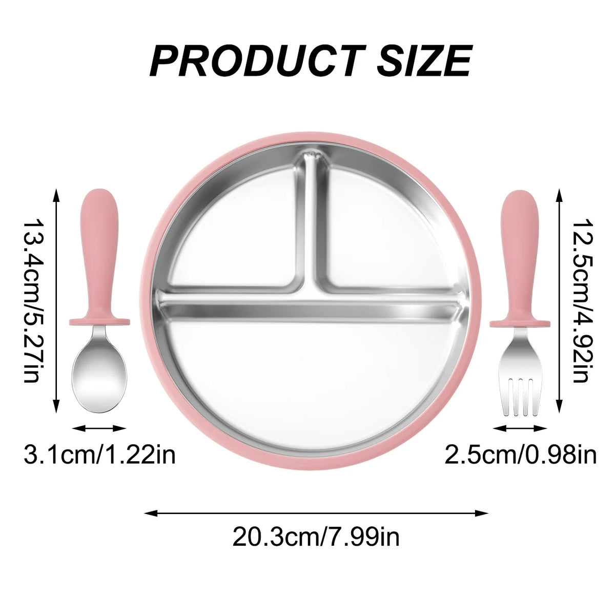 Kids Feeding Essentials – 3PCS Bowl, Spoon & Fork Set