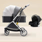 Poussette bébé 3 en 1 de luxe – Position assise et allongée, poussette de voyage portable